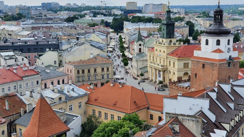 Widok z góry na Stare Miasto w Lublinie